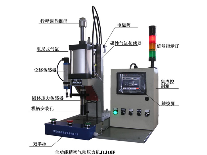 PLC控制壓力、位移監(jiān)控全功能氣動壓力機